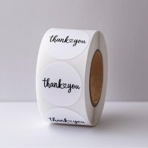 500pcs Thank you sticker roll for bags, boxes & envelopes
